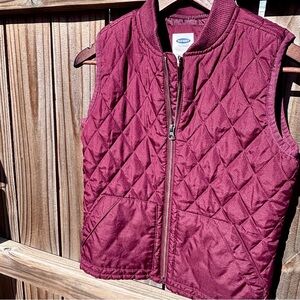 Old Navy Maroon Quilted Vest